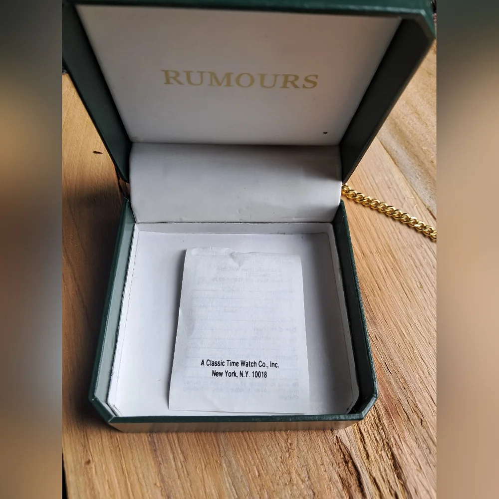 Rumours Gold Pocket Watch NIB Vintage